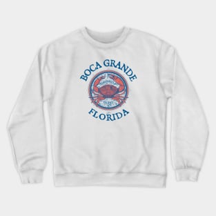 Boca Grande, Florida, with Stone Crab on Wind Rose Crewneck Sweatshirt